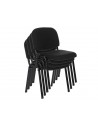 Chaise Visiteur Tissu M Noire Sans Accoudoir