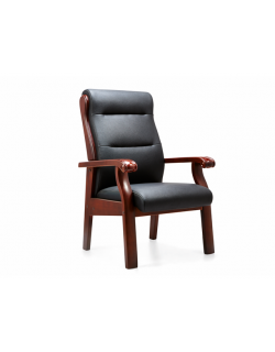 Chaise visiteur confortable, avec coussins en cuir
