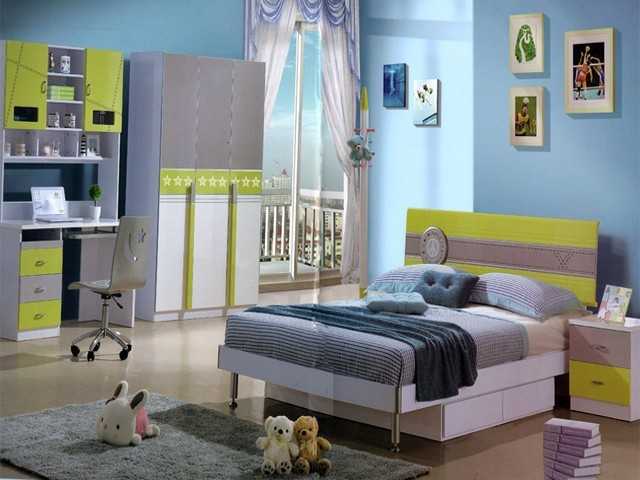 CHAMBRE A COUCHER ENFANT REF 861 VERTE-GRISE