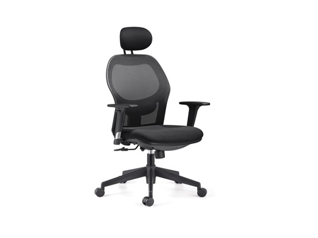 FAUTEUIL DOSSIER HAUT A MAILLE 2003H NOIR ORTHOPEDIQUE