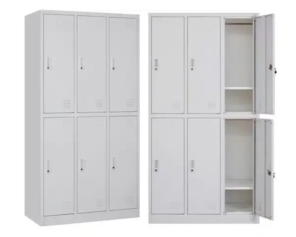 ARMOIRE METAL VESTIAIRE 6 PORTES KD-044 GRIS 1850*900*450 TOLE 0.7