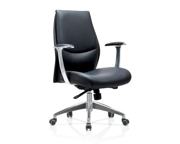 FAUTEUIL DOSSIER BAS PU 8845S NOIR 85*35*61