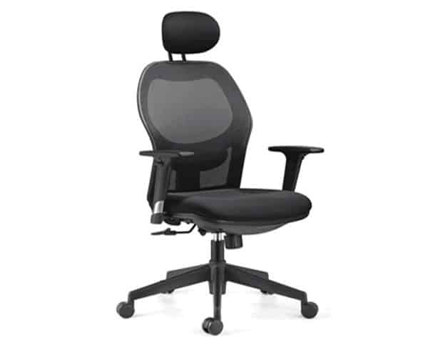 FAUTEUIL DOSSIER HAUT A MAILLE 2003H NOIR ORTHOPEDIQUE