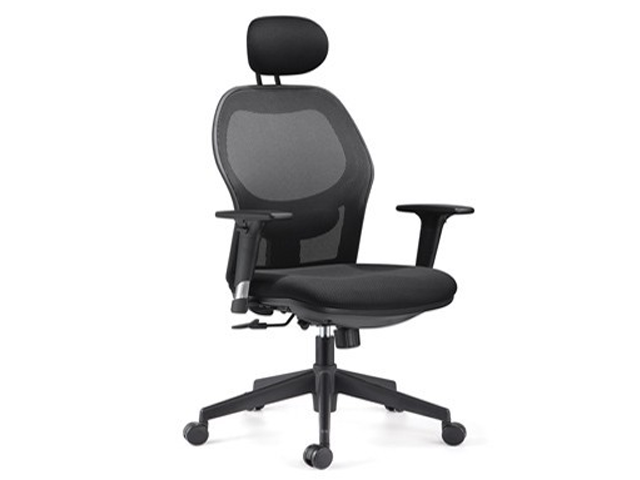 FAUTEUIL DOSSIER HAUT A MAILLE 2003H NOIR ORTHOPEDIQUE