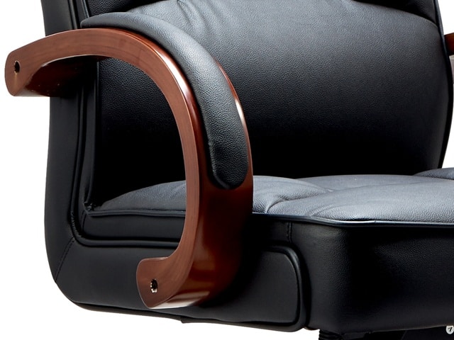 FAUTEUIL PRESIDENT CUIR 9433H PIETEMENT EN BOIS NOIR 110*80*68