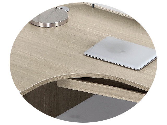 STATION DE TRAVAIL 4 PLACES TW-26 2800x2800x1150 TEAK WOOD TF276