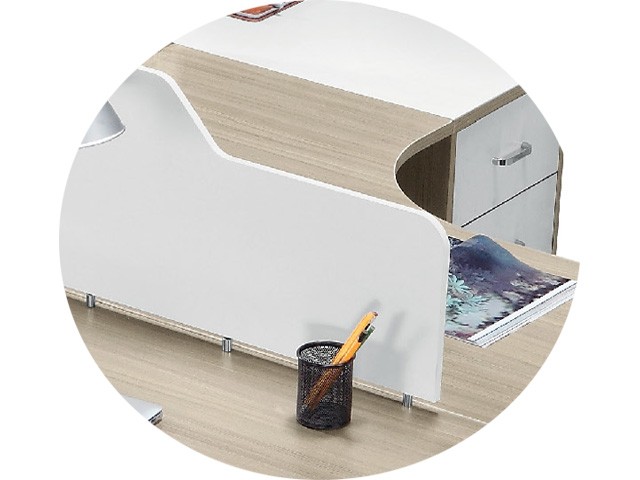 STATION DE TRAVAIL 4 PLACES TW-26 2800x2800x1150 TEAK WOOD TF276