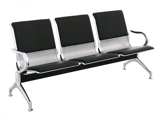 BANQUETTE 3 PLACES PU ES-3 NOIRE 180X9X10