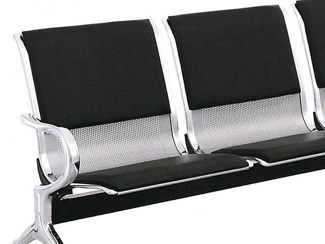 BANQUETTE 3 PLACES PU ES-3 NOIRE 180X9X10
