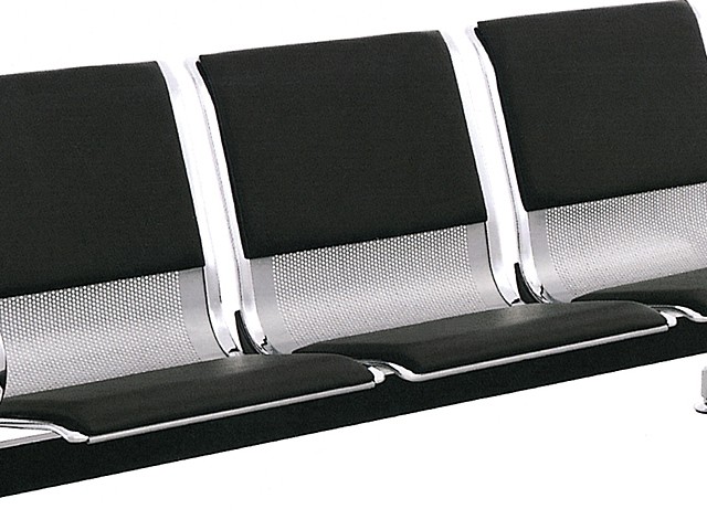 BANQUETTE 3 PLACES PU ES-3 NOIRE 180X9X10