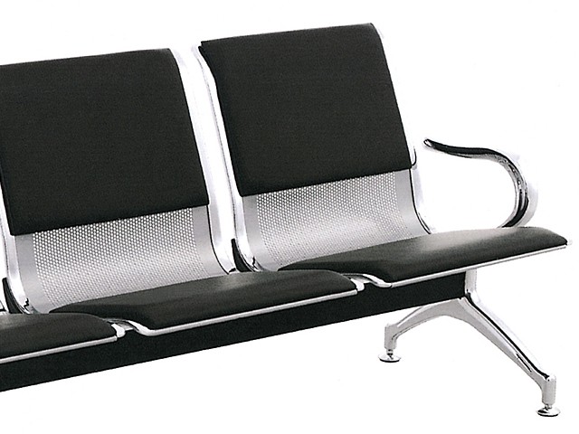 BANQUETTE 3 PLACES PU ES-3 NOIRE 180X9X10