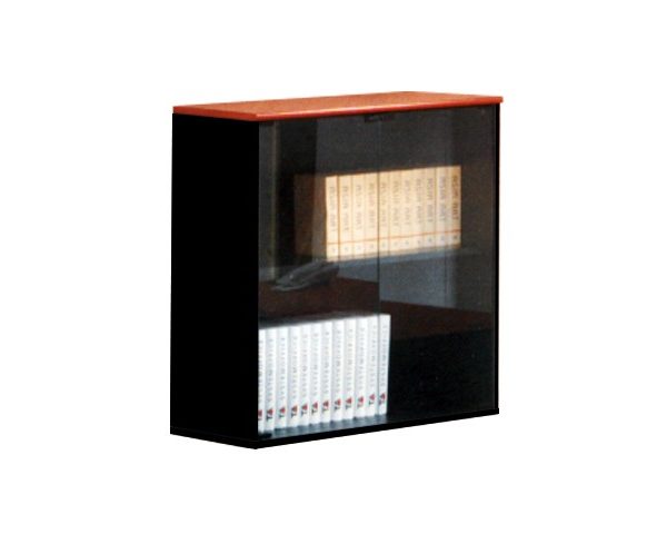 MEUBLE DE RGMT BAS 2P VITREES BD 8200 800x410x800 CHERRY 501/BLACK