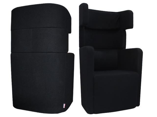 SALON TISSU 1 PLACE H5119 NOIR DESTOCKAGE