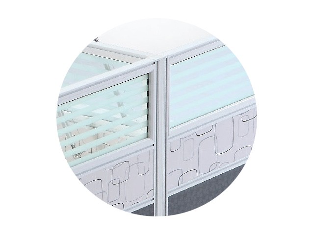 STATION DE TRAVAIL 2 PLACES T3 1260x1230x1200 COULR BLANC-GRIS