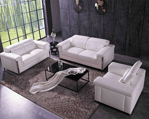 SALON CUIR 6 PLACES FM307 WEBY COULEUR JAUNE 15-027