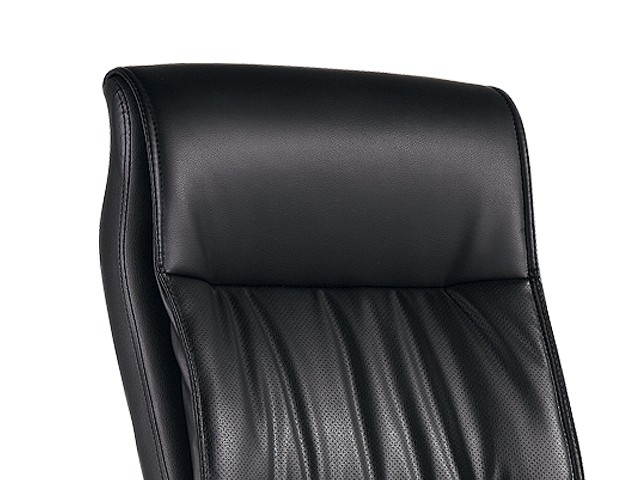 FAUTEUIL VISITEUR PU B-16 NOIR AVEC ACCOUDOIR