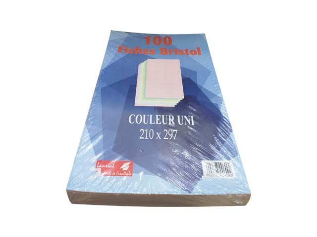 FICHES BRISTOL 210 X297 UNI A4 COULEUR ROSE