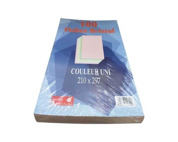 FICHES BRISTOL 210 X297 UNI A4 COULEUR JAUNE