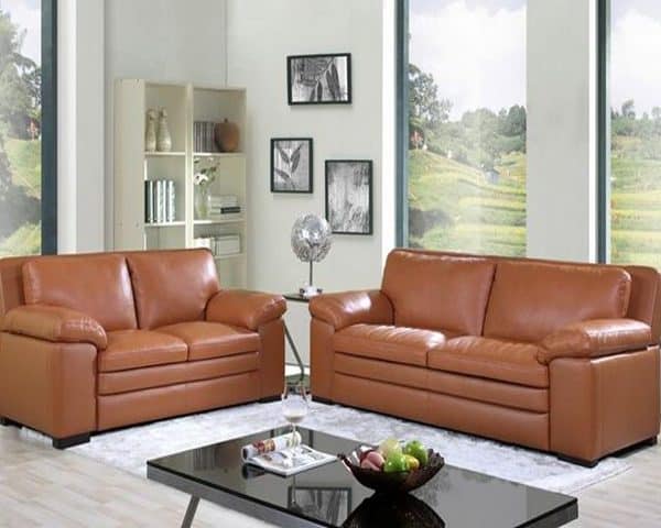 SALON CUIR 6 PLACES S-131 COULEUR NOIRE A90