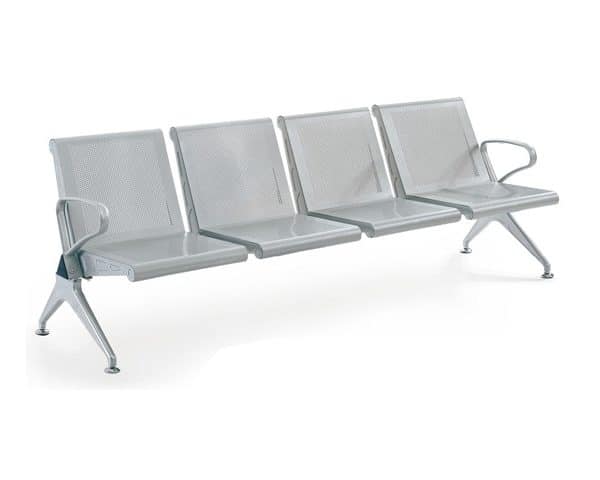 BANQUETTE 4 PLACES METAL M204 NO801-4-12 GRISE 236X9X10