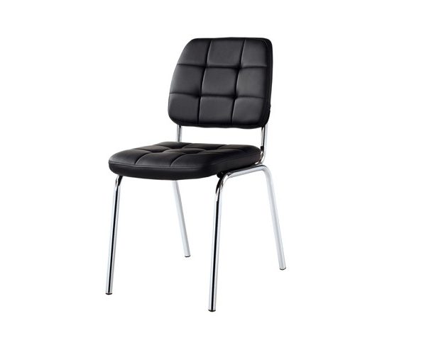 CHAISE VISITEUR PU B-33 NOIRE SANS ACCOUDOIR