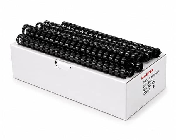 SPIRALE PLAST. 25MM BTE/50 NOIR BU-9109 capacité 260 feuilles