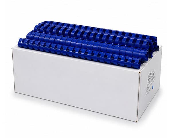 SPIRALE PLAST. 20MM BTE/100 BLEU BU-9107 capacité 200 feuilles