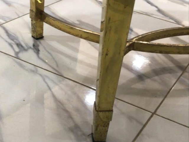 TABLE BASSE 994-455 125*47*65 DOREE/MARBRE RECONDI
