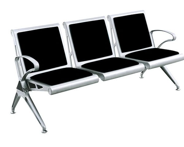 BANQUETTE 3 PLACES PU EM-3 NOIRE 176X17X13
