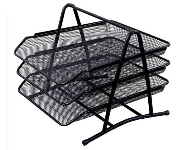 CORBEILLE A COURRIER 3 ETAGES HY62001 NOIR