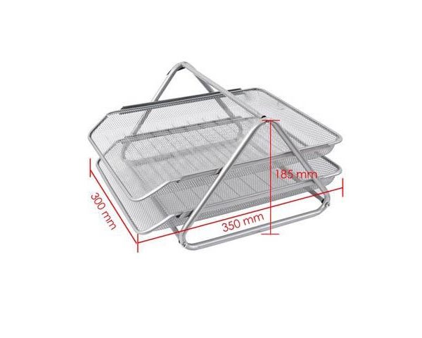CORBEILLE A COURRIER 2 ETAGES HY62002 GRIS