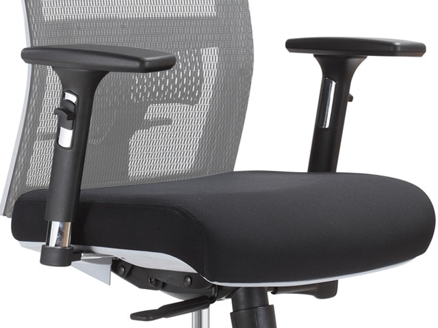 FAUTEUIL SECRETAIRE A MAILLE MY01-2M NOIR-GRIS ERGONOMIQUE