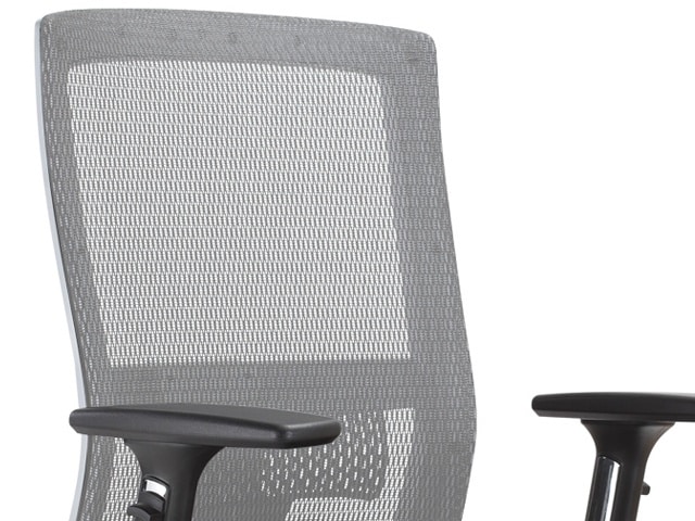 FAUTEUIL SECRETAIRE A MAILLE MY01-2M NOIR-GRIS ERGONOMIQUE