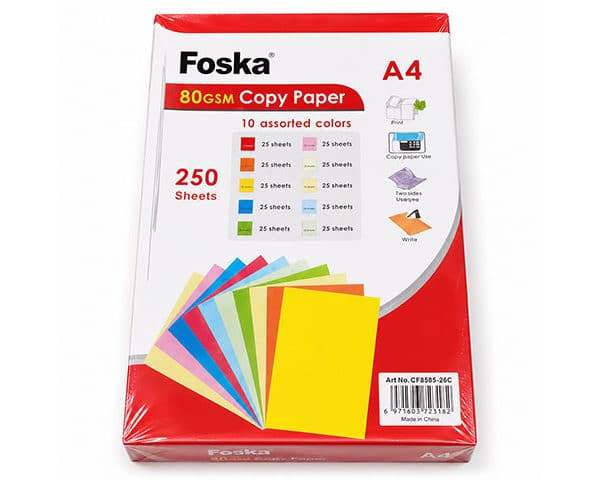 PAPIER A4 COULEUR ASSORTIE 250 FEUILLES CP6080-250