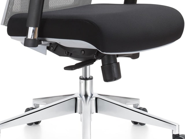 FAUTEUIL DOSSIER HAUT A MAILLE MY01-2H NOIR-GRIS ERGONOMIQUE