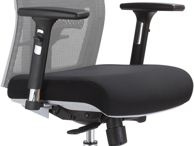 FAUTEUIL DOSSIER HAUT A MAILLE MY01-2H NOIR-GRIS ERGONOMIQUE