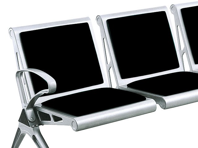 BANQUETTE 4 PLACES PU EM-4-H NOIRE 233X17X13