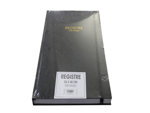 REGISTRE 500 PAGES 40X26 GM avec Elastique