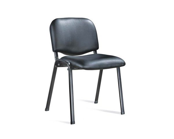 CHAISE VISITEUR PU M9-1 NOIRE SANS ACCOUDOIR