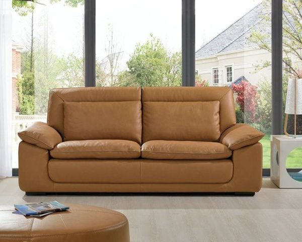 SALON CUIR 6 PLACES S-513 COULEUR K309 CREME