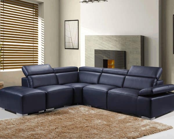 SALON CUIR 5 PLACES ANGLE LD-692L COULEUR B35 MARRON