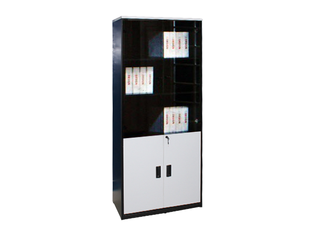 MEUBLE DE RGMT HAUT 2P SEMI VITRE BD 741 800x410x1980 GRIS TF-004/BLK