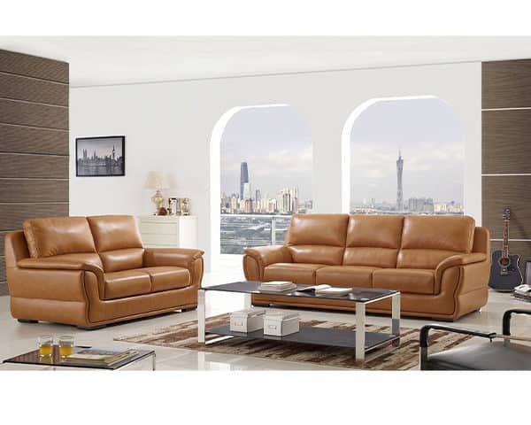 SALON CUIR 7 PLACES S-573 COULEUR A0252 CAMEL