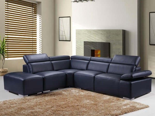 SALON CUIR 5 PLACES ANGLE LD-692L COULEUR B35 MARRON