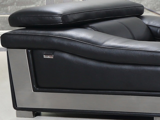 SALON CUIR 6 PLACES S-415 COULEUR A90 NOIR