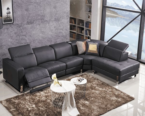 SALON CUIR 6 PLACES ANGLE FM280 OPUS COULEUR MARRON FONCE LA04