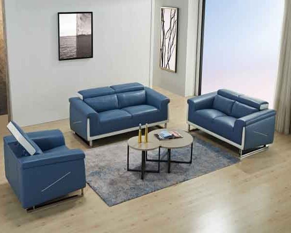 SALON CUIR 6 PLACES FM336 BLUM COULEUR MARRON FONCE LA04/BEIGE LA03