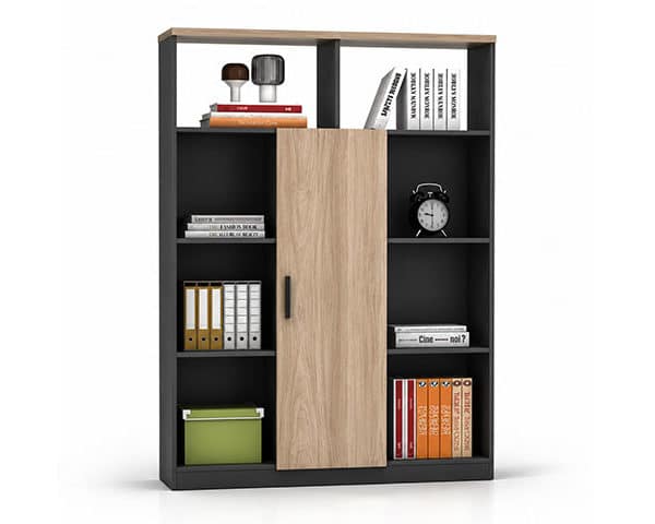 MEUBLE RANGEMENT MOYEN MJB04-1216-1600 160*40*160 MJ BIRCH+LIGHT GREY
