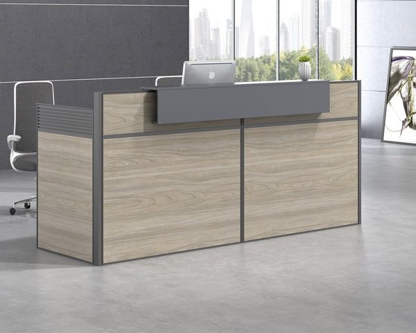 COMPTOIR DE RECEPTION MJZ01-2408 2400*800*1100 MJ BIRCH+LIGHT GREY