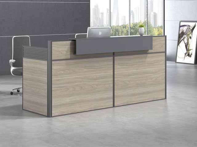 COMPTOIR DE RECEPTION MJZ01-2408 2400*800*1100 MJ BIRCH+LIGHT GREY